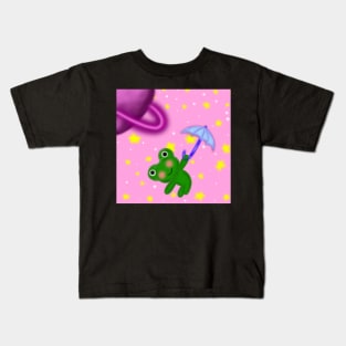 Floating Frog In The Sky Kids T-Shirt